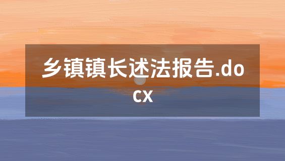 乡镇镇长述法报告.docx