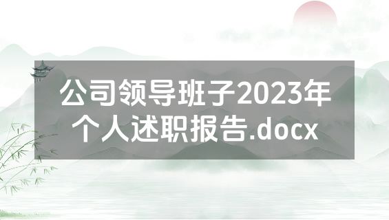 公司领导班子2023年个人述职报告.docx