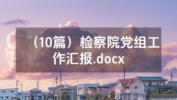 （10篇）检察院党组工作汇报.docx