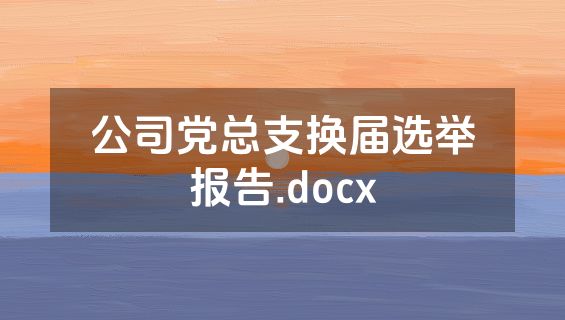 公司党总支换届选举报告.docx