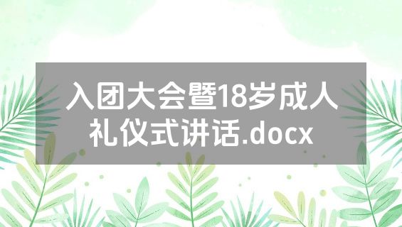 入团大会暨18岁成人礼仪式讲话.docx