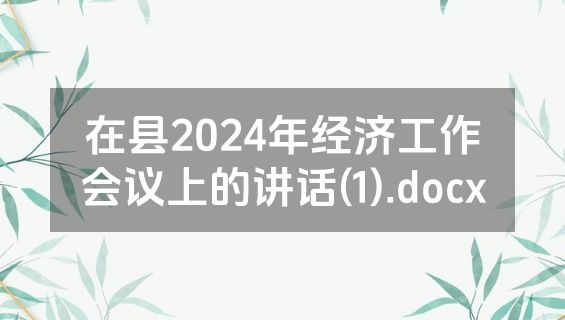 在县2024年经济工作会议上的讲话(1).docx