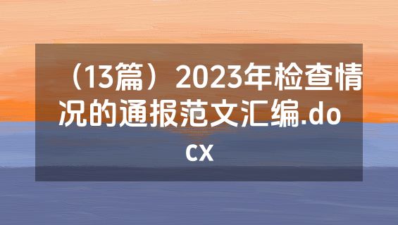 （13篇）2023年检查情况的通报范文汇编.docx