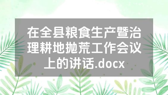 在全县粮食生产暨治理耕地抛荒工作会议上的讲话.docx
