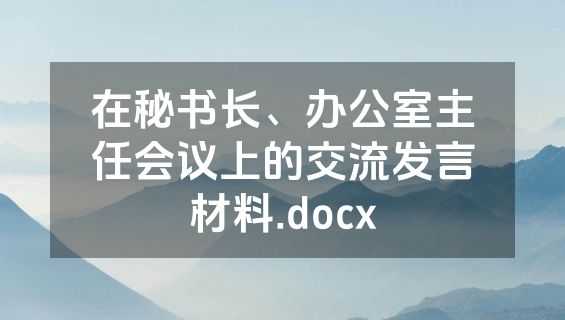 在秘书长、办公室主任会议上的交流发言材料.docx
