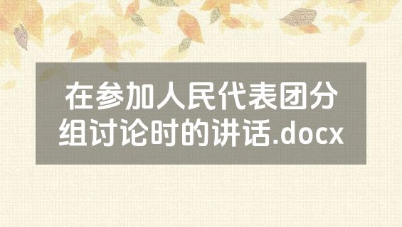 在参加人民代表团分组讨论时的讲话.docx