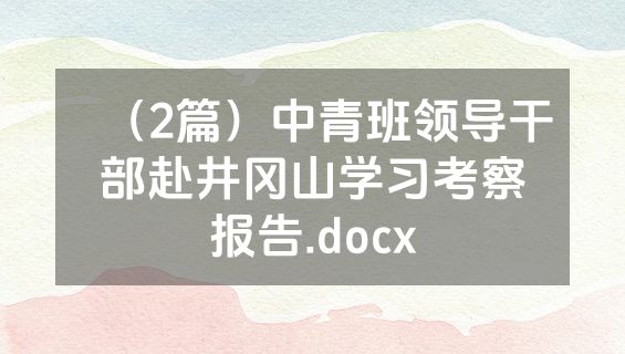 （2篇）中青班领导干部赴井冈山学习考察报告.docx