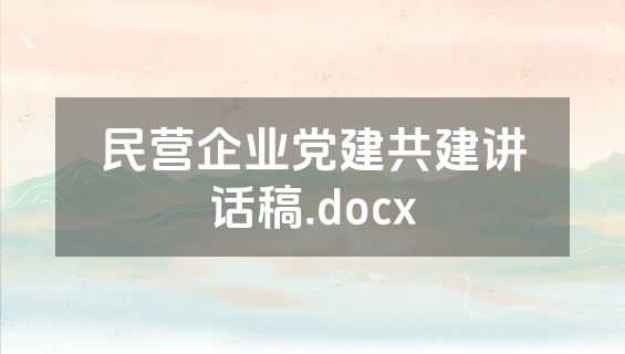 民营企业党建共建讲话稿.docx