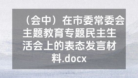 （会中）在市委常委会主题教育专题民主生活会上的表态发言材料.docx