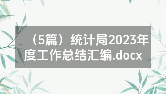 （5篇）统计局2023年度工作总结汇编.docx