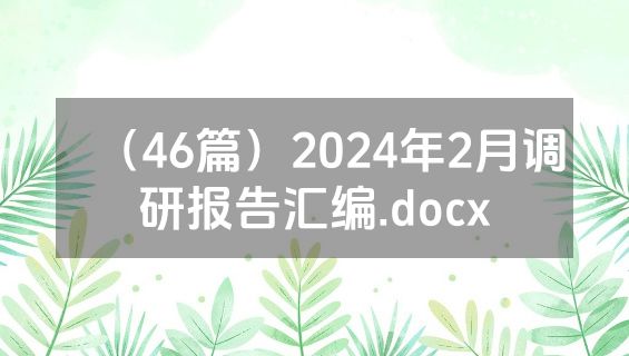 （46篇）2024年2月调研报告汇编.docx