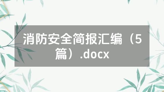 消防安全简报汇编（5篇）.docx