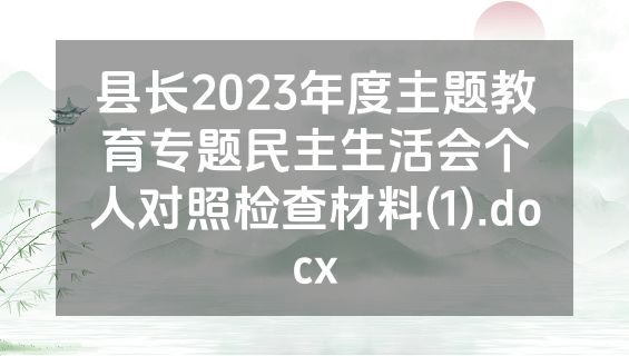 县长2023年度主题教育专题民主生活会个人对照检查材料(1).docx