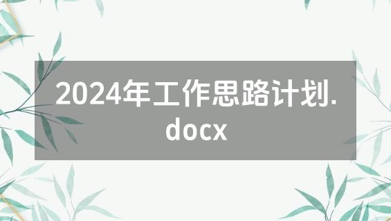 2024年工作思路计划.docx