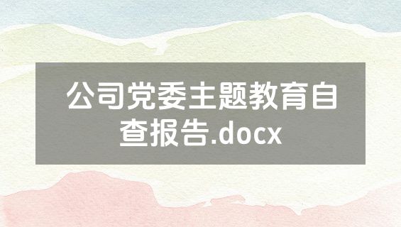 公司党委主题教育自查报告.docx