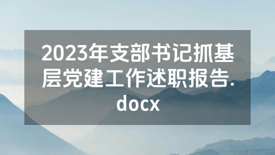 2023年支部书记抓基层党建工作述职报告.docx