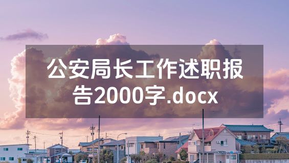 公安局长工作述职报告2000字.docx
