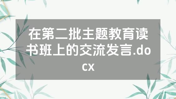 在第二批主题教育读书班上的交流发言.docx