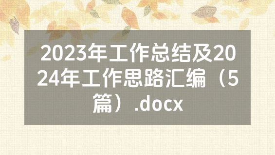 2023年工作总结及2024年工作思路汇编（5篇）.docx