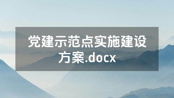 党建示范点实施建设方案.docx