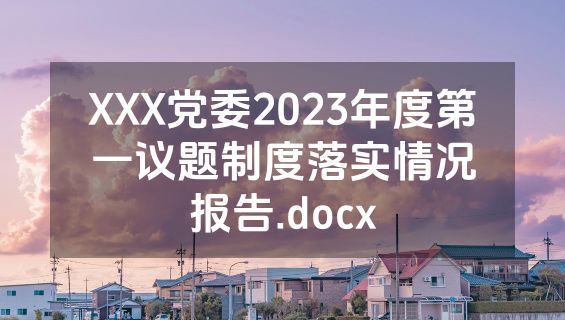 XXX党委2023年度第一议题制度落实情况报告.docx