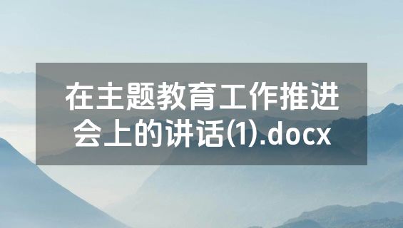 在主题教育工作推进会上的讲话(1).docx