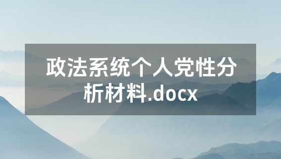 政法系统个人党性分析材料.docx