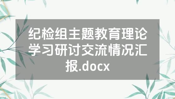 纪检组主题教育理论学习研讨交流情况汇报.docx