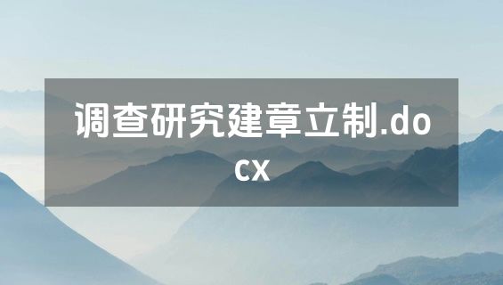 调查研究建章立制.docx