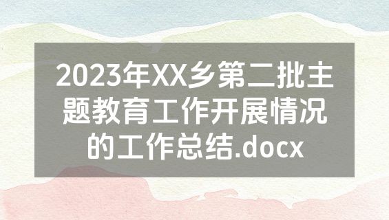 2023年XX乡第二批主题教育工作开展情况的工作总结.docx