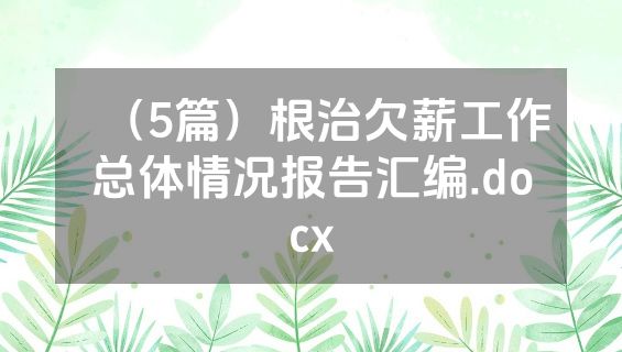 （5篇）根治欠薪工作总体情况报告汇编.docx