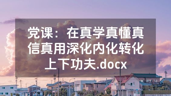 党课：在真学真懂真信真用深化内化转化上下功夫.docx