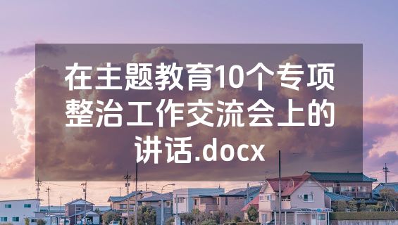 在主题教育10个专项整治工作交流会上的讲话.docx