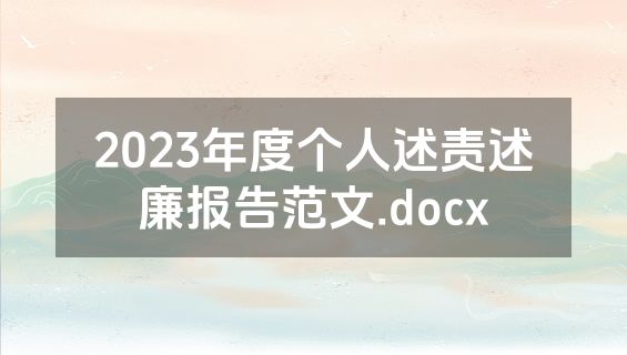 2023年度个人述责述廉报告范文.docx