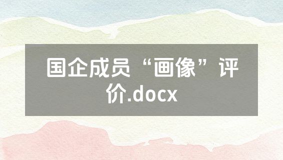 国企成员“画像”评价.docx