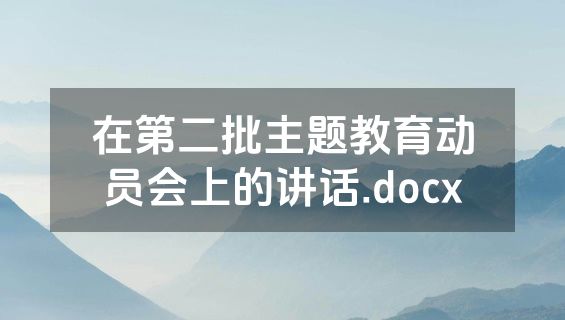 在第二批主题教育动员会上的讲话.docx
