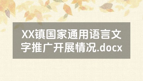XX镇国家通用语言文字推广开展情况.docx