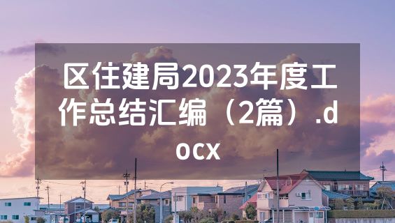 区住建局2023年度工作总结汇编（2篇）.docx