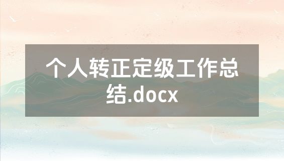 个人转正定级工作总结.docx