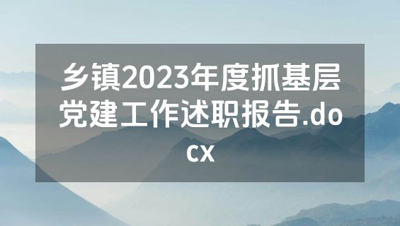乡镇2023年度抓基层党建工作述职报告.docx