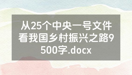 从25个中央一号文件看我国乡村振兴之路9500字.docx