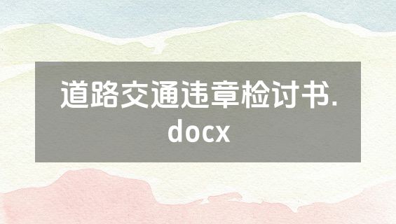 道路交通违章检讨书.docx