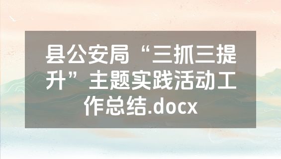 县公安局“三抓三提升”主题实践活动工作总结.docx