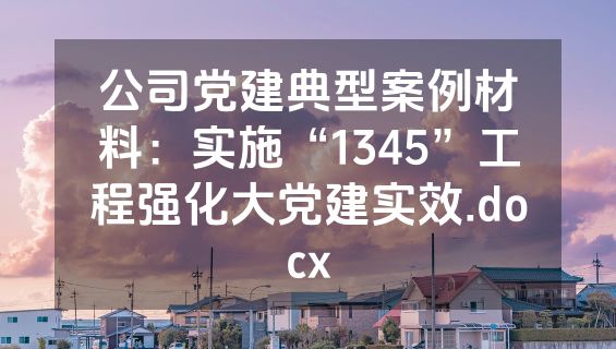 公司党建典型案例材料：实施“1345”工程强化大党建实效.docx
