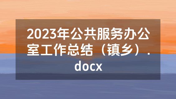 2023年公共服务办公室工作总结（镇乡）.docx