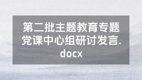 第二批主题教育专题党课中心组研讨发言.docx