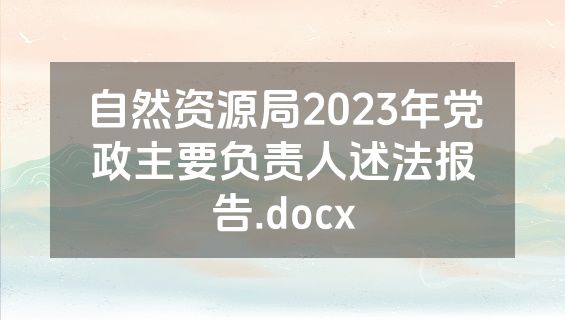 自然资源局2023年党政主要负责人述法报告.docx