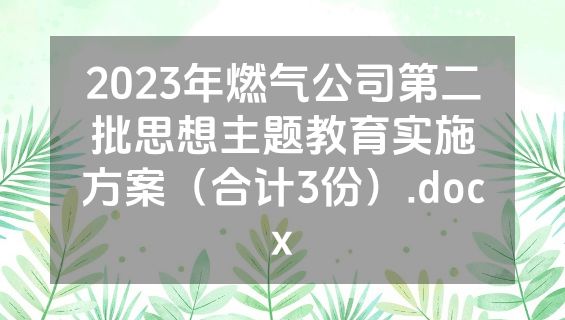 2023年燃气公司第二批思想主题教育实施方案（合计3份）.docx
