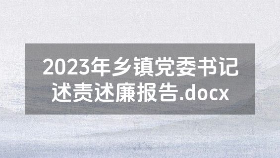2023年乡镇党委书记述责述廉报告.docx