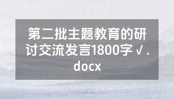 第二批主题教育的研讨交流发言1800字√.docx